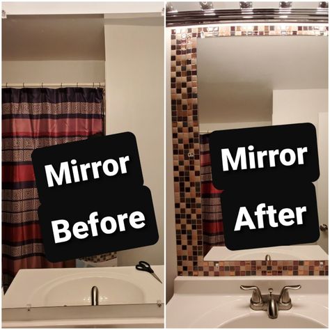 Sticky Mirror Tiles Ideas, Mirror Tiles Ideas, Baños Ideas, Plain Bathroom, Sticky Tile, Ikea Pantry, Sticky Wall, Tiles Ideas, Mirror Tiles