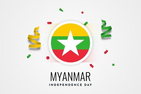 Myanmar independence day celebration ill... | Premium Vector #Freepik #vector #background #banner #flag #celebration Myanmar Independence Day, Myanmar Flag, Celebration Illustration, Independence Day Poster, Ribbon Flag, Independence Day Background, Independence Day Celebration, Illustration Template, Banner Flag