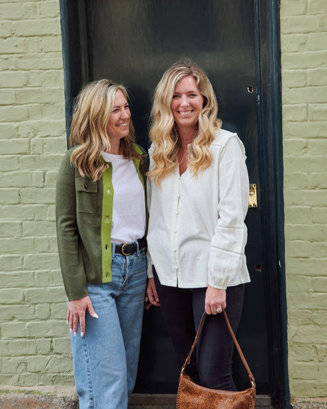 Street Style: Meet sisters Emma and Claire, having a shopping afternoon in Truro. Emma's wearing our Sara knitted shacket and Claire's wearing our Blossom blouse.

"Autumn's definitely my favourite season to dress for. I love layering. And pairing things with boots and jeans." - Emma Boots And Jeans, Favourite Season, Truro, My Favourite, Layering, Blossom, Street Style, I Love, Boots