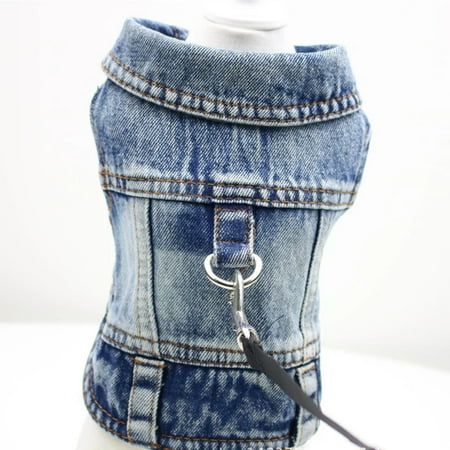 Dog Jean Jacket with Leash D Ring Walking Denim Harness Coat Lapel Vest Cowboy Clothes Outfits Small Medium Dogs Size: XXL.  Color: Black. Dog Jean Jacket, Cowboy Clothes, Denim Dog, Dog Shirts, Cowboy Outfits, Dog Vest, Boy Dog, Puppy Clothes, Dog Jacket