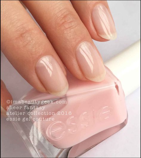 Essie Sheer Fantasy Essie Gel Couture Swatches, Essie Sheer, Essie Gel Nail Polish, Sheer Nail Polish, Sheer Nails, Gel French Manicure, Essie Gel Couture, Gel Couture, Essie Gel