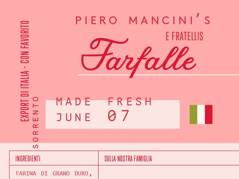 Italian Logo, Identity Design Inspiration, Text Logo Design, Food Packaging Design, Packaging Labels Design, Packaging Design Inspiration, Italian Restaurant, Packaging Labels, Design Reference