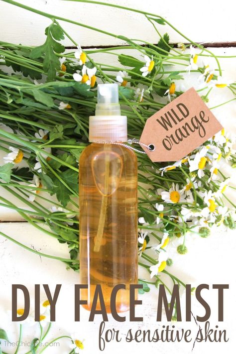 DIY Face Mist for Sensitive Skin-TheChic Diy Face Mist, Wild Orange Essential Oil, Oil Cleansing, Homemade Lotion, Home Remedies For Hair, Skin Ingredients, Wild Orange, Chamomile Tea, Natural Beauty Products