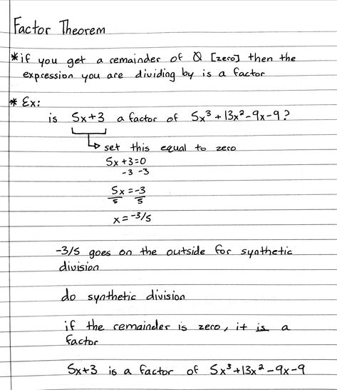 Factor Theorem, Add Math, Physics Notes, Maths Algebra, Algebra 2, Notes Ideas, Math Notebooks, X Factor, Teaching Writing