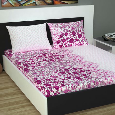 Grab this #beautiful bedsheet on #Amazon #India  #Divine Casa #Classic 144 TC #Cotton Double Bedsheet with 2 Pillow Covers - #Floral, #Pink  #Awesome #Bedsheets #Room #bedroom #design #Decor #InteriorDecor Valentine Bedroom, Modern Bed Sheets, Valentine Bedroom Decor, Bedsheets Designs, Bedsheet Design, Bed Sheets Sale, Draps Design, Luxury Bedding Master, Bed Sheet Painting Design