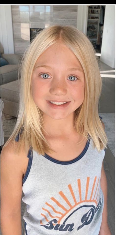 Medium Length Haircut For Girls Kids, Shirt Hair Cuts, Girls Haircuts Medium, Childrens Haircuts, Olive Hair, Toddler Haircuts, Girls Short Haircuts, Girl Haircut, Kids Hair Cuts