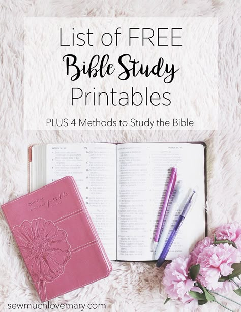 Sew Much Love, Mary: Four Methods to Study the Bible & Dig Deeper into God's Word + List of FREE Bible Study Printables Bible Word Study Free Printable, Bible Study Lessons Free Printable, Free Printable Bible Study Worksheets, Free Bible Study Printables Worksheets, Methods To Study, Free Bible Journaling Printables, Free Bible Study Printables, Free Bible Printables, Bible Verse Mapping