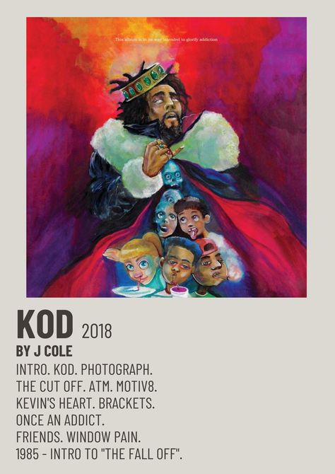 J COLE KOD 2018 Alternative Minimalist Polaroid Poster J Cole Poster, J Cole Albums, Album Cover Wall Decor, Minimalist Polaroid Poster, Rap Album Covers, Minimalist Music, Music Poster Ideas, Vintage Music Posters, Cool Album Covers