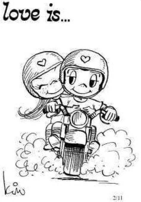 #love # motorcycle Happy Wedding Quotes, Love Is Cartoon, Image Couple, Love Is Comic, Couple Sketch, Motorcycle Quotes, Biker Love, Quotes By Authors, Cute Couple Drawings