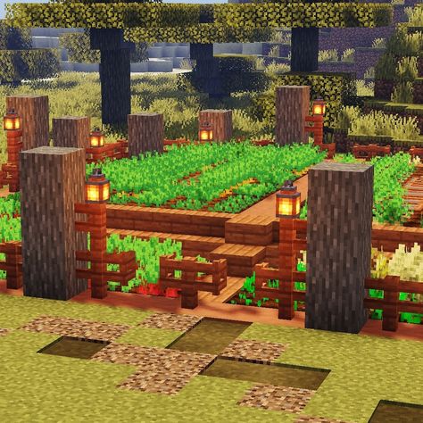 Nether Wart Farm, Small Farm Garden, Food Garden Ideas, Minecraft Crop Farm Ideas, Minecraft Building Designs, Farm Minecraft, Cottage Minecraft, Minecraft Garden, Minecraft Food