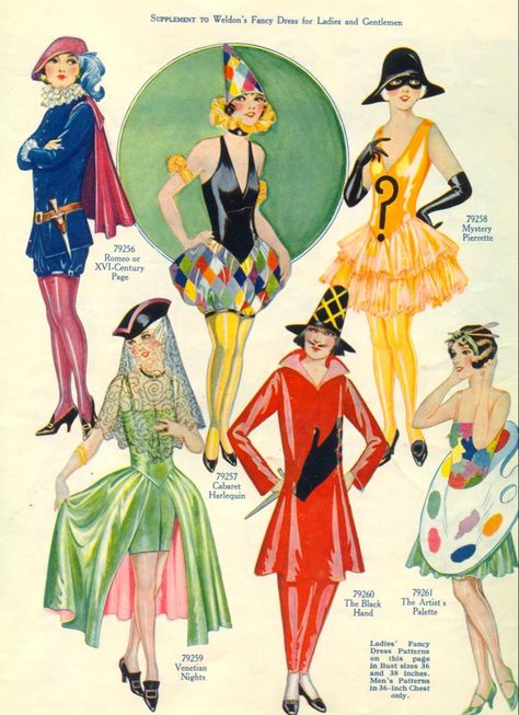 1900s Halloween Costumes, Fashion Clown Haute Couture, Vintage Halloween Costumes Ideas, Vintage Costume Patterns, Costume Designs Drawings, Circus Outfits Aesthetic, Circus Pattern Design, Old Fashioned Halloween Costumes, Vintage Inspired Halloween Costume