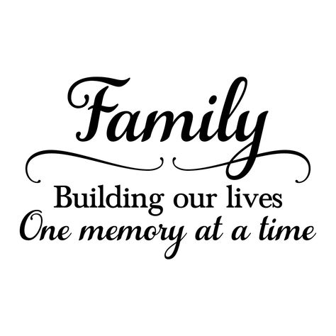 Family Vinyl Wall Decal  Family Building Our Lives One Moment at a Time     Family Vinyl Wall Decal About Products from Wild Eyes Signs  * Colors can be selected from our Wild Eyes Signs Color Palette. * Our Vinyl Wall Decals are made with high-quality removable vinyl and are custom cut when purchased. * These removable matte-finish vinyl decals will look painted on when applied to the wall. * This product is a one-time application. The decals are removable, but not reusable. * Apply the decals Wall Decals Family, Family Is Family Quotes, Cute Family Sayings, Cute Quotes For Family, Family Quotes For Wall Decor, Family Time Quotes Memories, Wall Sayings Decor Quotes Living Room, Quotes For Living Room Wall, Family Sayings And Quotes