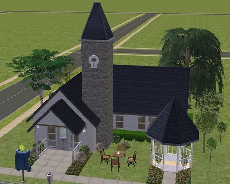 Graceland Chapel, Sims Videos, Wedding Chapel, Chapel Wedding, Graceland, Maxis Match, Free Wedding, Sims 2, Wedding Arch