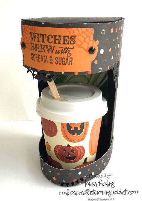 Halloween Keurig Coffee Maker Tutorial :: Confessions of a Stamping Addict To Go Cup Gift Fill, Coffee Cup Crafts, Mini Coffee Cups, Keurig Coffee Maker, Halloween Paper Crafts, Table Favors, Coffee Cup Holder, Keurig Coffee Makers, Keurig Coffee