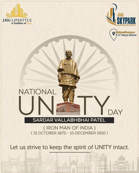 Let's stand tall this National Unity day to raise the country to new greatness. JMG group wishes everyone a National Unity day to mark the birth anniversary of Iron Man of India #JMGskypark #JMGlifestyle #JMG #JMGgroup #cuttack #twincity #realestateindia #realestateodisha #Propertyfinder #luxurylifestyle #odia #odishapride #india #people #society #diversity #NationalUnityDay #UnityDay #NationalUnityDay2022 National Unity Day, Twin Cities, Stand Tall, Iron Man, Let It Be