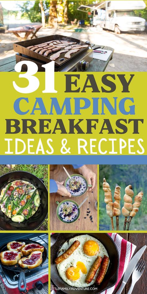 Easy Camping Meals Breakfast, Cabin Food Weekend, Yummy Food For Breakfast, Camping Breakfast Recipes, Camping Breakfasts, Camping Breakfast Ideas, Camp Breakfast, Camping Recipes Breakfast, Easy Camping Breakfast