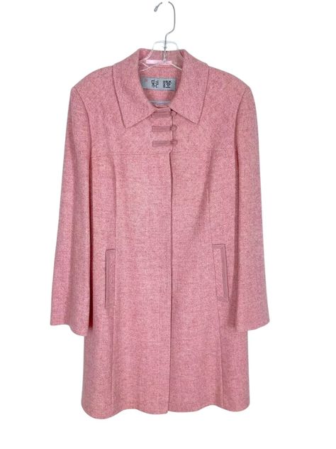 Pink Ivory Wool Coat Women's Chinese Frog Buttons Hong Kong - READ DESCRIPTION | eBay