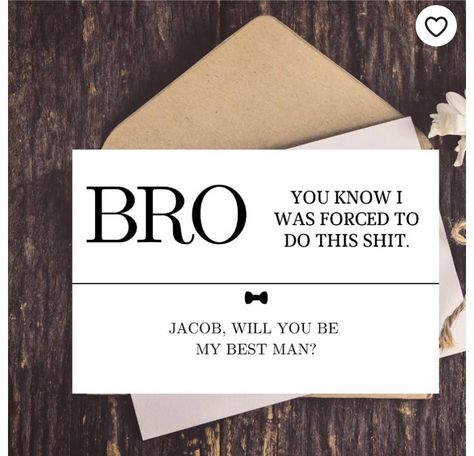 Be My Groomsman Card, Funny Bachelorette Shirts, Groomsmen Party, Best Man Proposal, Brothers Wedding, Groomsman Card, Groomsman Proposal, Funny Bachelorette, Wedding Binder