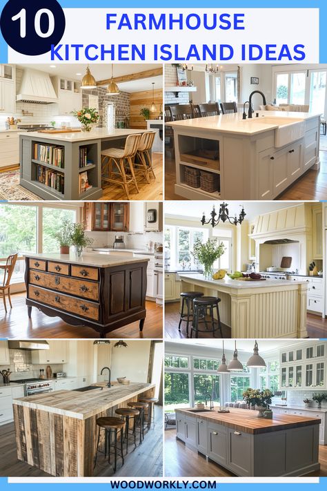 Explore stunning farmhouse kitchen island designs that combine function and style. Discover unique ideas for a cozy, rustic kitchen. Read the full article for inspiration and tips!
#FarmhouseKitchen #KitchenIslandIdeas #RusticDecor #KitchenRenovation #CozyKitchen Updating Kitchen Island, Kitchen Island Redo, Barn Style Kitchen, Farmhouse Kitchen Island Ideas, Style Kitchen Island, Kitchen Island Designs, Farm Style Kitchen, Painted Island, Farmhouse Island