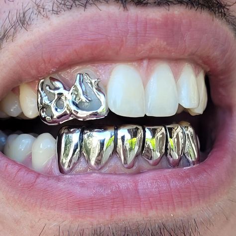 Paul Blanca | Abstract vs classique for @eden_nba 🧙‍♂️ . . . . . . . . . . . . . #grillz #grillzbordeaux #iznogrillz #abstractgrillz #teethjewelry… | Instagram Grillz Teeth Men, Shiny Teeth, Silver Teeth, Silver Grillz, Grillz Teeth, Tooth Jewelry, Grills Teeth, Tooth Gem, Teeth Jewelry