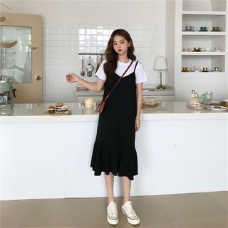 Gaun Tulle, Dress Korea, Midi Shift Dress, Korean Dress, Korean Outfits, Looks Vintage, Types Of Skirts, Modest Outfits, Look Fashion