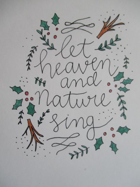 Let Heaven And Nature Sing, Winter Blessings, Paper Cards, Cricut Ideas, Singing, Calligraphy, Craft Ideas, Cricut, For The Home