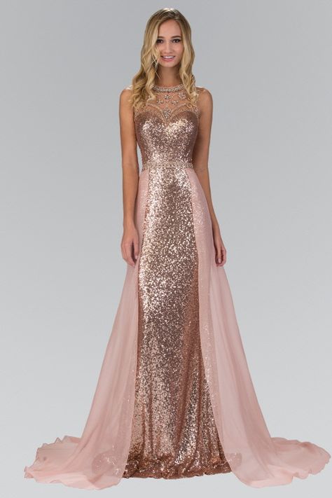 Rose Gold Prom Dress, Sequined Gown, Rose Gold Sequin Dress, Prom Dress With Train, Prom Dresses 2016, Gold Bridesmaid Dresses, Fab Dress, Gold Gown, Senior Prom Dresses