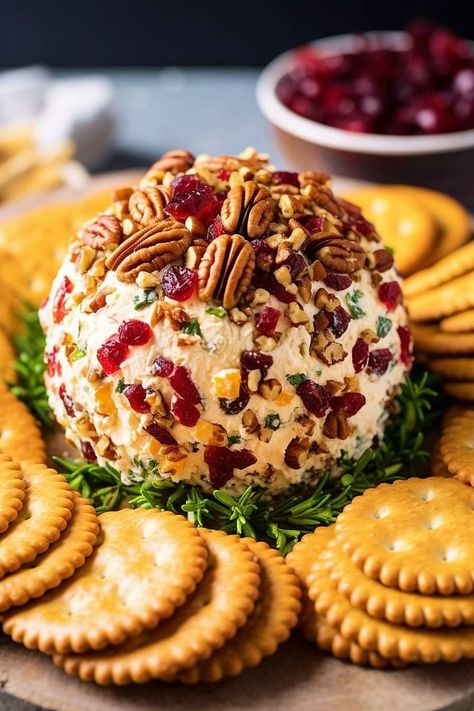 Cranberry Pecan Cheese Ball, Pecan Cheese Ball, C Sharp, Amazing Food Platters, Fancy Appetizers, Queso Cheddar, Cheese Ball Recipes, White Cheddar Cheese, Christmas Food Dinner