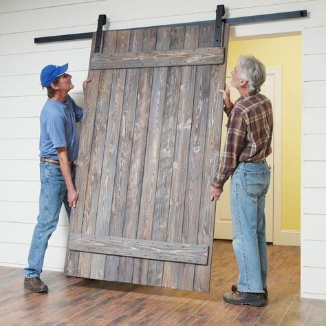 FH17JUN_579_50_046_preview_v2 hang the barn door Barn Door Diy, Pallet Barn, Diy Barn Door Hardware, Building A Barn Door, Diy Barn, Door Diy, Barn Door Designs, Rustic Barn Door, Diy Barn Door