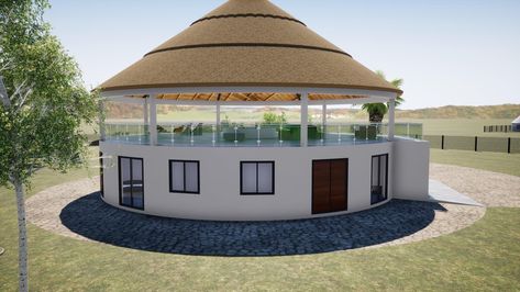 Rondavel Houses South Africa, Thatched House South Africa, Octagon House, Round House Plans, Circle House, Thatched House, Bungalow Style House, Affordable House Plans, Earthship Home