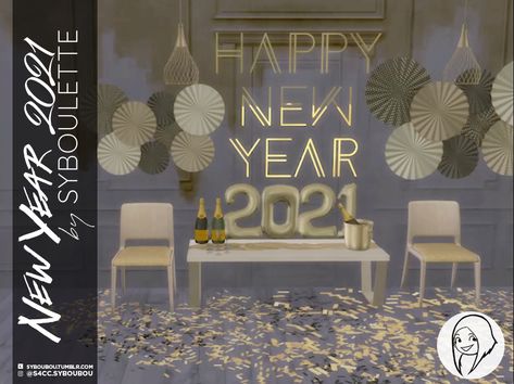 [DOWNLOAD] New Year 2021 Set | Syboulette on Patreon Sims 4 Cc Birthday Party Decor, Sims 4 Birthday Party Cc, Sims 4 Party Cc, Cc Wallpaper, Sims Finds, New Year Backdrop, Aesthetic Era, Holiday Packing, The Sims 4 Download