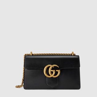 Gucci Women, Gucci Marmont, Chain Strap Bag, Gucci Gg Marmont, Gucci Shoulder Bag, Gg Marmont, Shoulder Bag Black, Designer Shoulder Bags, Purses Designer