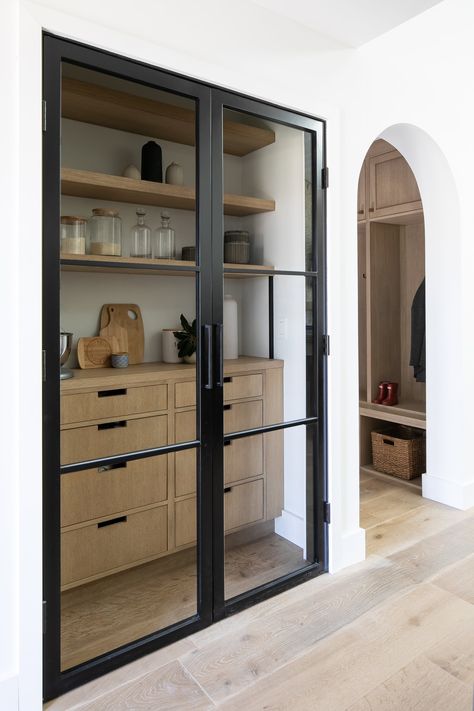 Glass Pantry Doors, Pantry Door Ideas, Glass Pantry Door, Glass Pantry, Wine Closet, Double Glass Doors, Barn Door Designs, Pantry Doors, Pantry Door