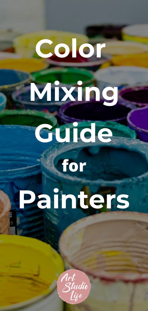 Learn all about mixing colors! Enrich your paintings by expanding your color mixing knowledge. Color mixing for beginners. Learn how to mix different shades of colors with oil paints, acrylic paints and watercolor paints. Painting tutorial for beginners. Step by step painting tutorial. Learn how to mix complementary colors. Mixing paint. #colormixing #color #oilpainting #paint #arttips #paintinglessons #mixingpaint Color Mixing Chart Acrylic Tutorials, Acrylic Colour Mixing Chart, How To Start Painting, Colors Mixing, Color Mixing Chart Acrylic, Interior Paint Colors For Living Room, Paints Acrylic, Color Mixing Guide, Mixing Paint Colors