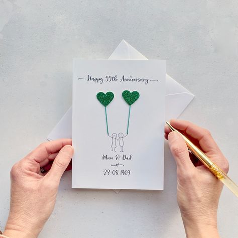 Brilliant Cut Emerald For Wedding And Anniversary, Emerald Pendant Necklace For Anniversary, Happy 55th Anniversary, Emerald Wedding Anniversary Cards, Couple Smile, Ruby Wedding Anniversary Cards, Diamond Wedding Anniversary Cards, Emerald Wedding Anniversary, Smile Please