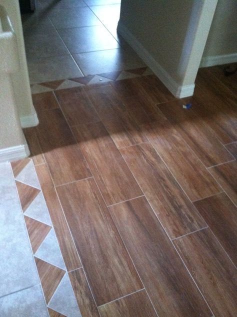 Tile To Wood Transition, Transitional Tile, Floor Transition, Transitional Flooring, Dining Light Fixtures, Transition Flooring, Transitional Dining Room, Stone Ceramic, Transitional Furniture