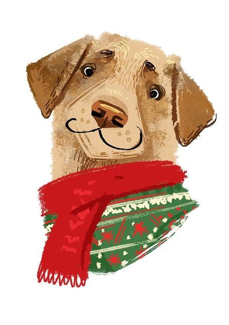 Regnul Animal, Dogs Christmas, 강아지 그림, Christmas Dogs, Christmas Card Art, Christmas Illustrations, Christmas Drawing, Dog Illustration, Dog Drawing