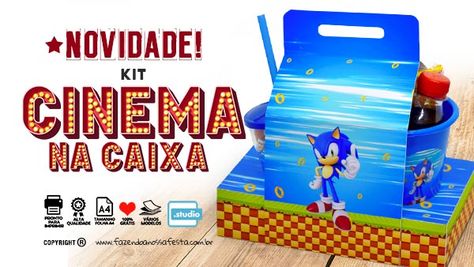 Kit Cinema na Caixa Especial Dia das Crianças - Moldes e Passo a Passo Kit Cinema, Mickey Safari, Paw Patrol Birthday Party, Paw Patrol Birthday, Press Kit, Paw Patrol, Toy Chest, Beach Mat, Sonic