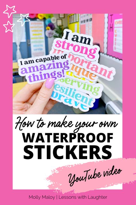 How To Sublimate Stickers, How To Make Water Proof Stickers, How To Make Stickers With Silhouette, How To Make Cricut Stickers, Waterproof Stickers Cricut, How To Make Water Bottle Stickers, How To Make Waterproof Stickers, How To Make Vinyl Stickers, Stickers Tutorials