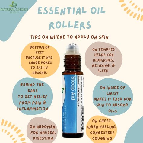 6 Tips to help you know where to put Essential Oil Roller: The best spots are your pulse points sucha as: *bottom of feet you can absorb the essential oils easily. Immunity Roller is perfect to roll on your feet and keep away all the sickness. * behind the ears to get relief from pain and inflammation. Our Headache Roller or Stress Relief are some roll-ons you can roll behind ears * temples for headaches and Relaxing, Sleep, Focusing, Confidence. * on your chest for congestion or cough Nausea Roller Blend, Pulse Points Essential Oils, Essential Oil Roll On, Migraine Roller Blend, Congestion Roller Blend, Headache Roller Blend, Roller Ball Essential Oil Recipes, Essential Oil For Pain Relief, Dottera Oils