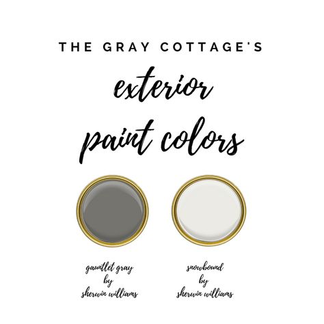 The Gray Cottage - Exterior Paint Colors - Exterior Cabin, Transitional Craftsman, Gray Cottage, Grey Exterior House Colors, House Paint Colors, Exterior Gray Paint, Gauntlet Gray, Gray House Exterior, Craftsman Farmhouse