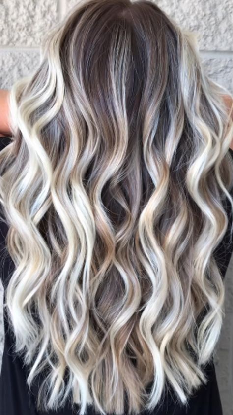 Oreo Blizzard, Icy Blonde Balayage, Baylage Hair, Balayage Straight Hair, Blonde Highlights On Dark Hair, Summer Blonde Hair, Ombre Hair Blonde, Just The Two Of Us, Gorgeous Hair Color