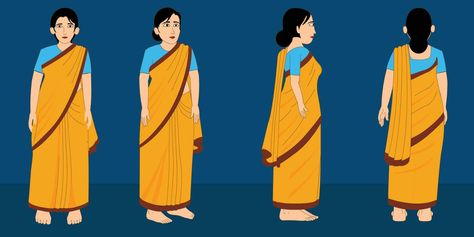 Indian village women cartoon character. moral stories for the best cartoon character vector Free Vector Indian 2d Character Design, 2d Cartoon Character Design, Indian Character Design, Character Turnarounds, 2d Cartoon Character, 2d Character Illustration, Character And Background, Indian Character, Best Cartoon Characters