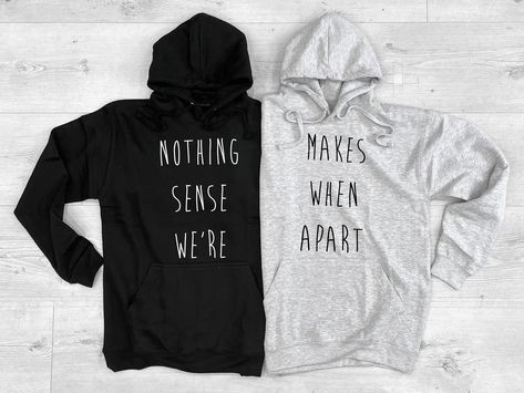 Matching Jumpers For Friends, Matching Friends Clothes, Cute Matching Shirts For Best Friends, Matching Hoodies For 3 Best Friends, Bestie Hoodies Matching, Bff Matching Hoodies, Best Friend Sweatshirts Matching, Cute Matching Hoodies For Best Friends, Nothing Makes Sense When We're Apart