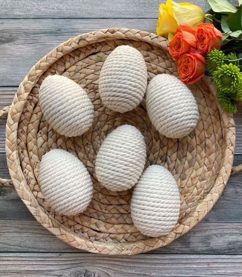 Neutral Easter Decor on Etsy - little blonde mom Easter Wooden Decor, Easter Decor Ideas For The Home, Macrame Easter Decoration, Spring Decorating Ideas For The Home, Rustic Easter Decor Ideas, Minimalist Easter Decor, Spring Decor 2023, Boho Easter Decor, Boho Spring Decor