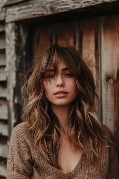 20+ Gorgeous Haircuts For Wavy Hair Wavy Hair Curtain Bangs Natural, Haircuts For Wavy Thick Hair, Wavy Hair Curtain Bangs, Wavy Hair Girl, Cuts For Wavy Hair, Gorgeous Haircuts, Fine Wavy Hair, Wavy Layered Hair, Hair Curtain Bangs