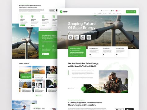 Website Grid, Industrial Website, Green Website, Solar Energy Design, Blue Website, News Web Design, Seo Basics, Creative Website Design, Word Fonts