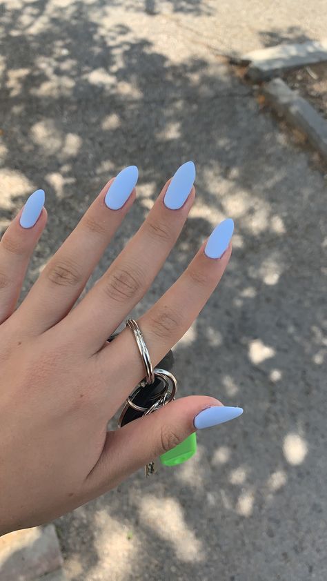 Matte Blue Nails, Long Square Nails, Green Plain, Square Nails, Nails Ideas, Nails Art, Blue Nails, Nail Manicure, Almond Nails