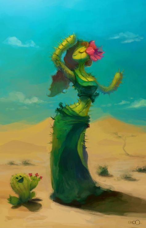 Cactus Goddess Cactus, Flowers, Green, Pink