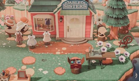 aesthetics & layout inspo! on Instagram: “able sisters exterior design 🍃 [🌻] credits to @acnhblush / acnhblush on twitter” Ocean Room Ideas, Able Sisters, Acnh Cottagecore, Animal Crossing 3ds, Ac New Leaf, Animal Crossing Wild World, Island Theme, New Animal Crossing, Animal Crossing Game